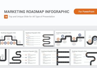 市场营销路线图信息图形PPT模板 - 顶尖PPT