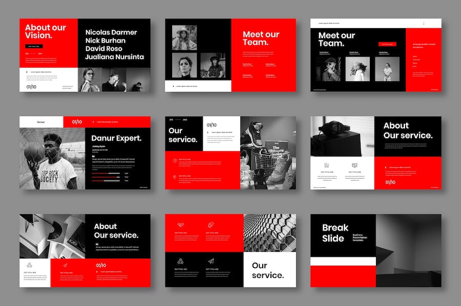 灰色极简商务企业服务方案介绍PPT模板 - 顶尖PPT