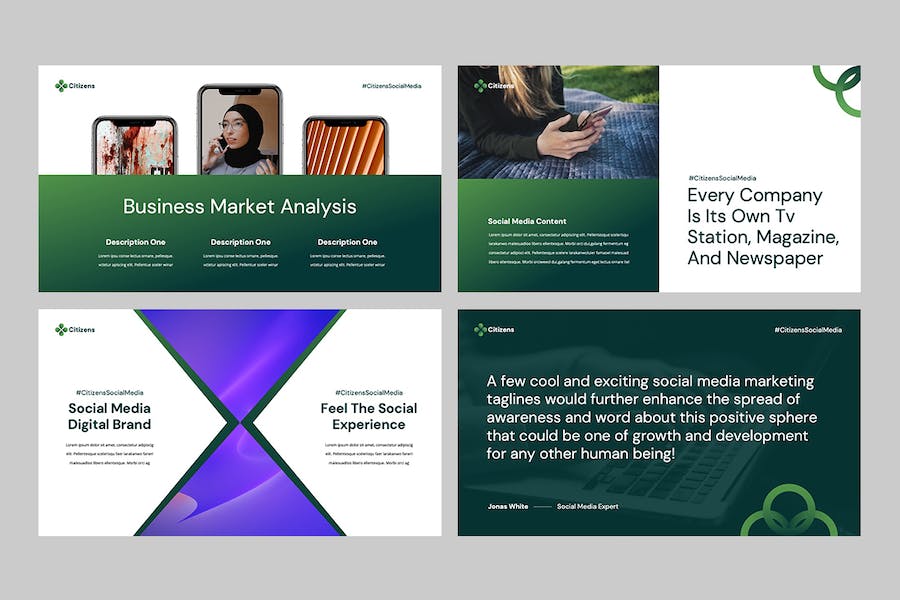 社交媒体营销品牌推广策略Keynote模板 - 顶尖PPT