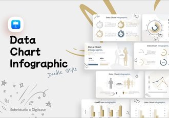 数据图表信息图形涂鸦风格keynote模板 - 顶尖PPT