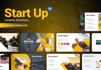 创业融资投资者方案解决方案信息图形Keynote模板 - 顶尖PPT