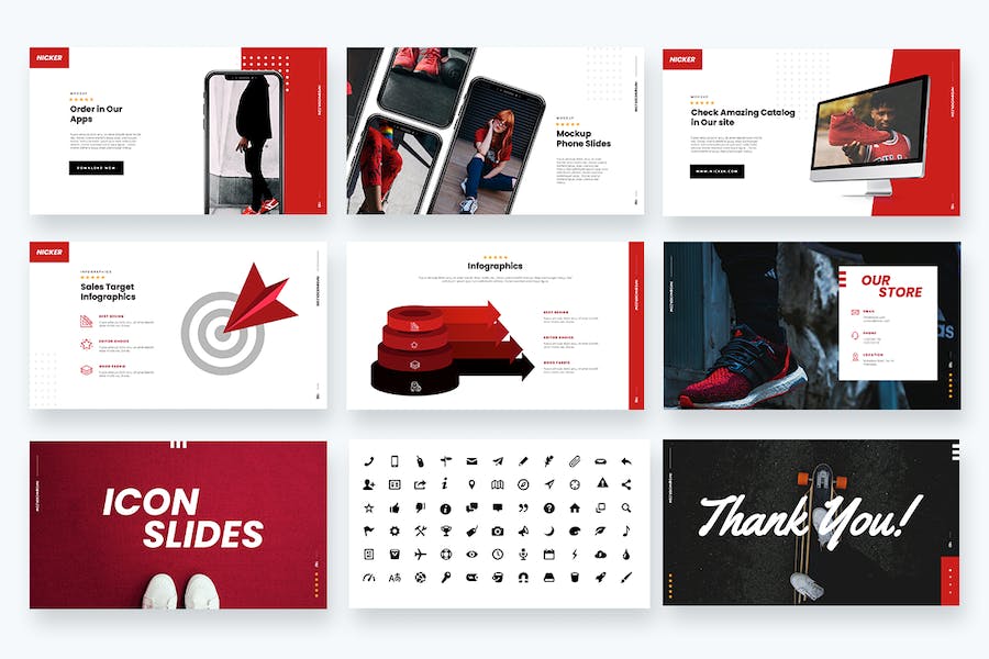 运动鞋品牌推广宣传展示Keynote模板 - 顶尖PPT