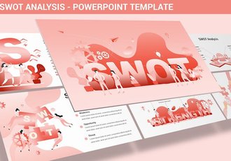 SWOT分析竞争优势战略规划插画PPT模板 - 顶尖PPT