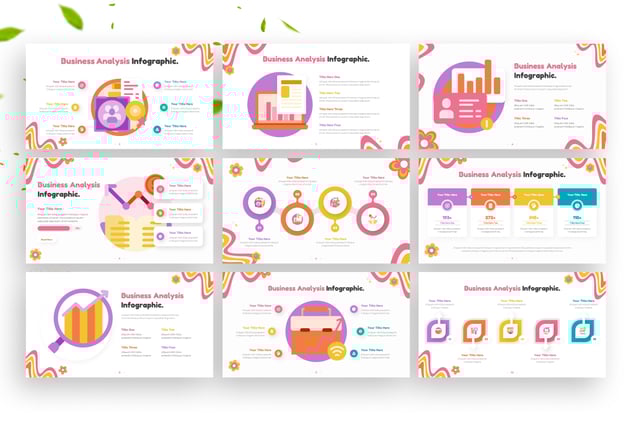 商业分析信息图形keynote模板 - 顶尖PPT