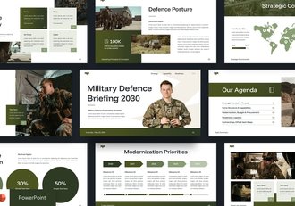 军事国防安全战略简报PPT模板 - 顶尖PPT