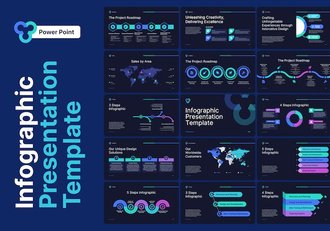 彩色流程图重点信息展示图形PPT模板 - 顶尖PPT