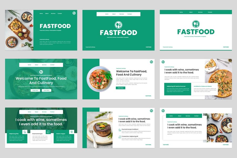 美食食品餐饮推介宣传PPT模板 - 顶尖PPT