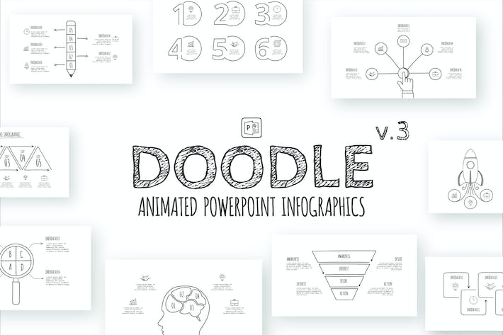 涂鸦动画信息图形图表讲述展示传播PPT模板 - 顶尖PPT