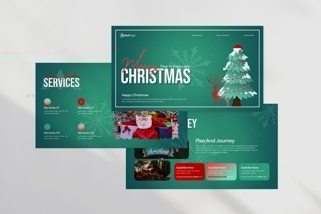 圣诞快乐祝福主题PPT模板 - 顶尖PPT