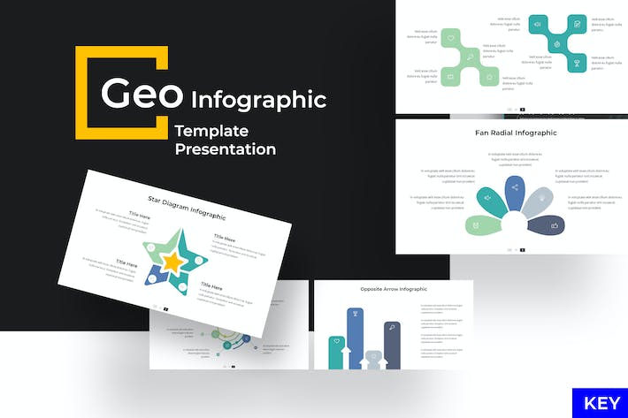 聚合信息图形keynote模板 - 顶尖PPT