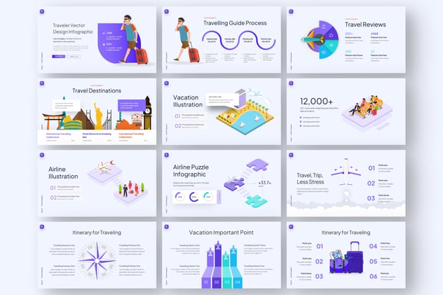 旅游信息图形keynote模板 - 顶尖PPT