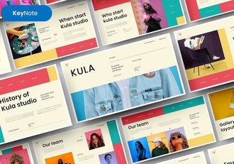 复古配色时尚产品展示keynote模板 - 顶尖PPT