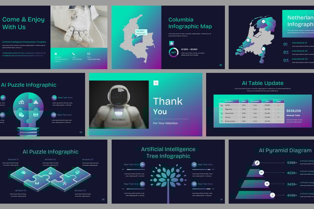 ai人工智能动画生成keynote模板 - 顶尖PPT