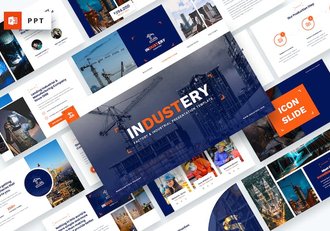 蓝色工业工厂企业介绍PPT模板 - 顶尖PPT