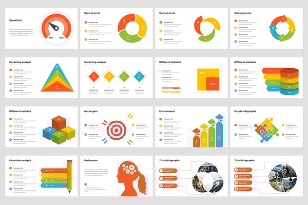 企业年报解决方案信息图表世界各国地图PPT模板 - 顶尖PPT
