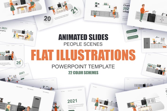 国外美食烹饪餐饮插画高级PPT模板 - 顶尖PPT