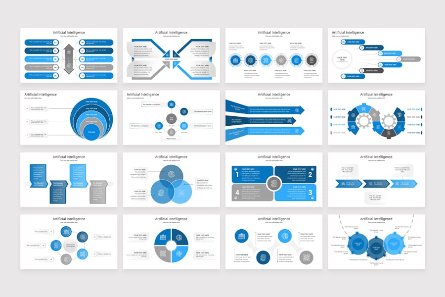 人工智能数据图形PowerPoint模板 - 顶尖PPT