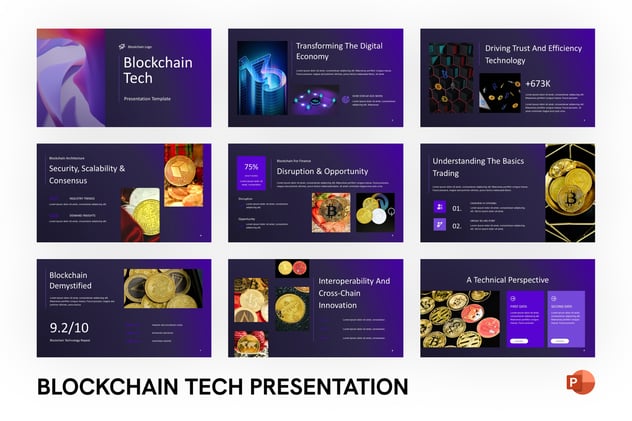 区块链技术解决方案商业计划书PPT模板 - 顶尖PPT