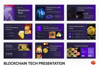 区块链技术解决方案商业计划书PPT模板 - 顶尖PPT