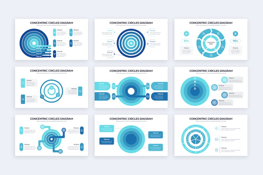 同心圆图表信息图形Keynote模板 - 顶尖PPT