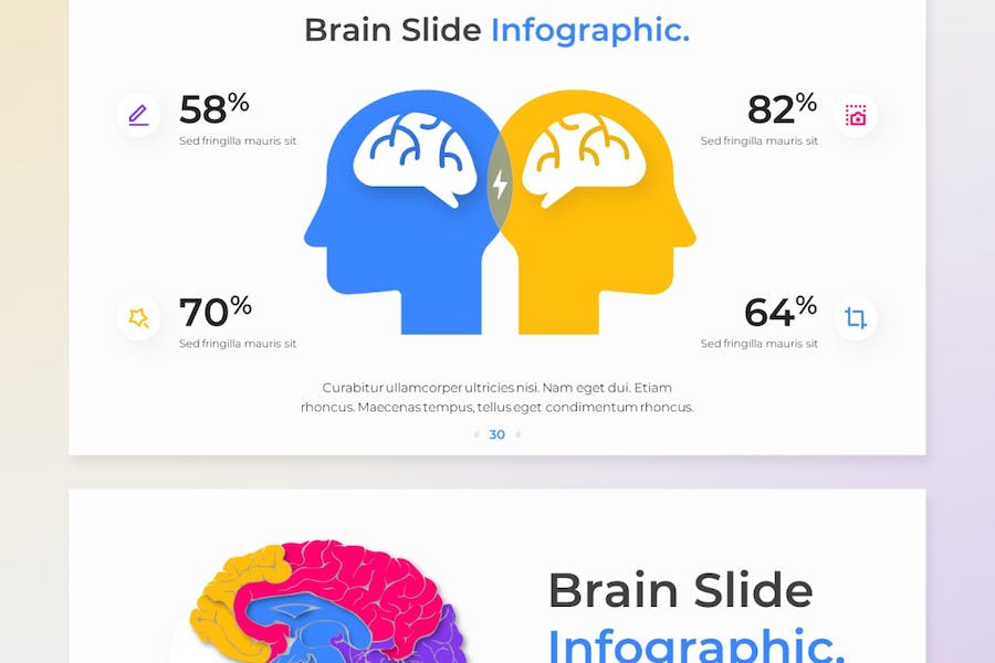 创意彩色多种样式大脑图形人工智能图形PPT模板 - 顶尖PPT
