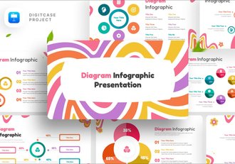 彩色环形关系步骤图形keynote模板 - 顶尖PPT
