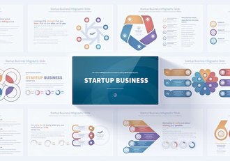 彩色商务图形PPT模板 - 顶尖PPT