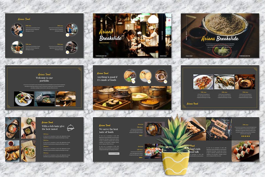 亚洲美食食品饮料推介宣传PPT模板 - 顶尖PPT