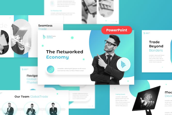 全球贸易商务连接合作PPT模板 - 顶尖PPT