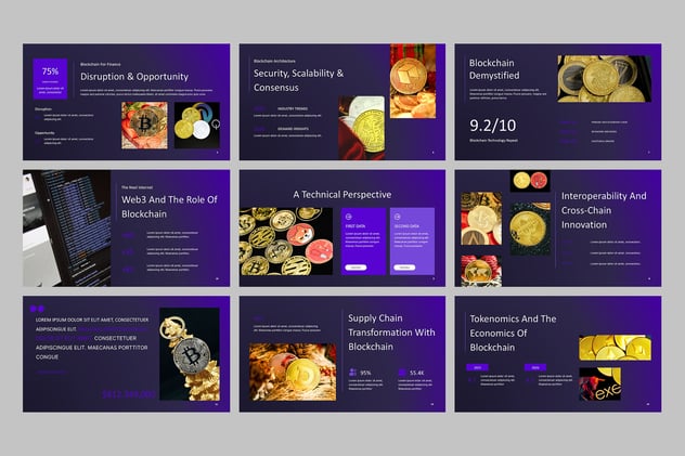 区块链技术解决方案商业计划书PPT模板 - 顶尖PPT