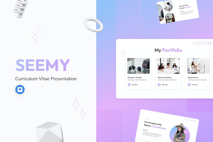 现代课程简历主题Keynote演示模板 - 顶尖PPT