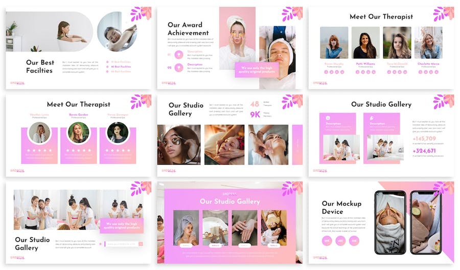 女性美容美白机构PPT模板 - 顶尖PPT