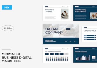 极简白绿商务数字营销Keynote模板 - 顶尖PPT