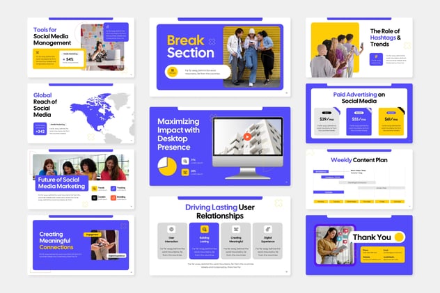 专业社交媒体营销干预Keynote演讲 - 顶尖PPT