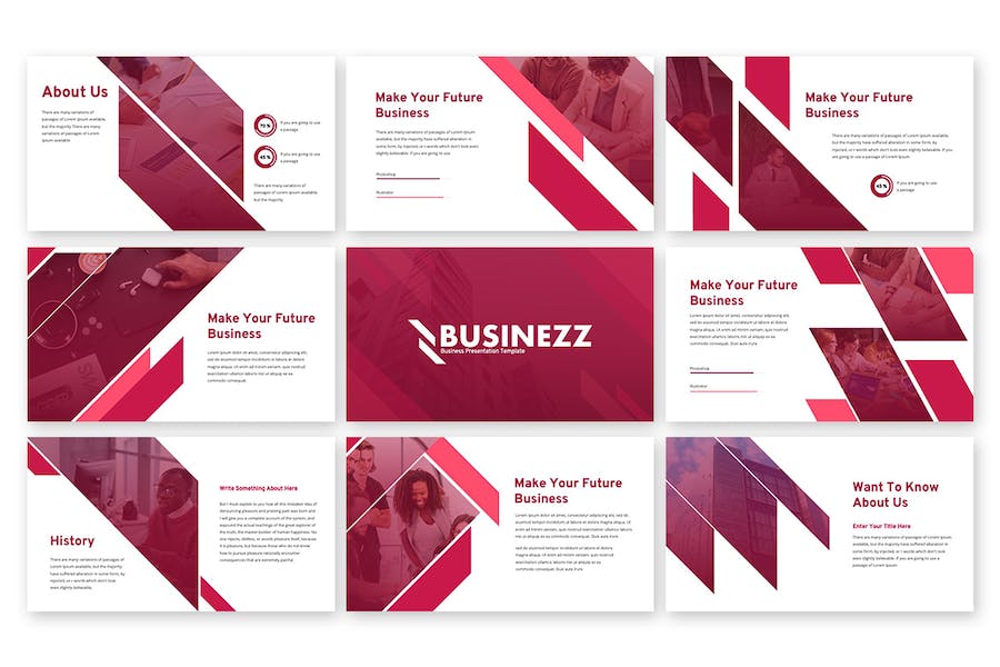 几何图形设计工作计划总结keynote模板 - 顶尖PPT