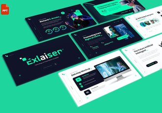 创意人工智能设计展示方案PPT模板 - 顶尖PPT