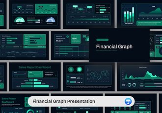 黑色全息科技风格财务数据可视化展示keynote模板 - 顶尖PPT