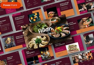 餐厅餐饮美食介绍宣传食品主题PPT模板 - 顶尖PPT