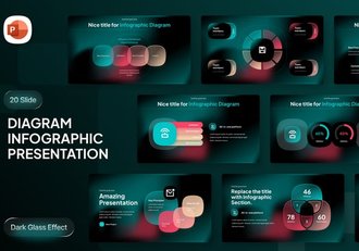 玻璃拟态设计风格信息图表图形PPT模板 - 顶尖PPT