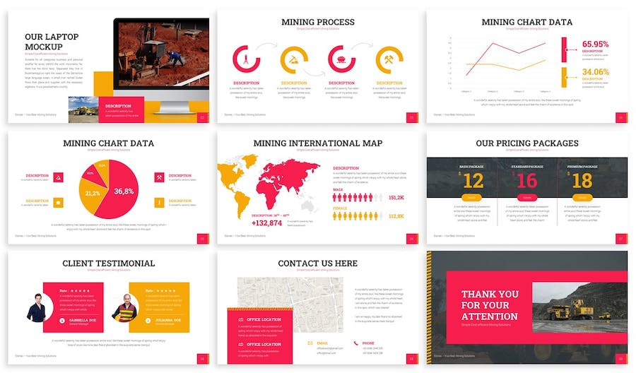 石材矿石开采生产PPT模板 - 顶尖PPT