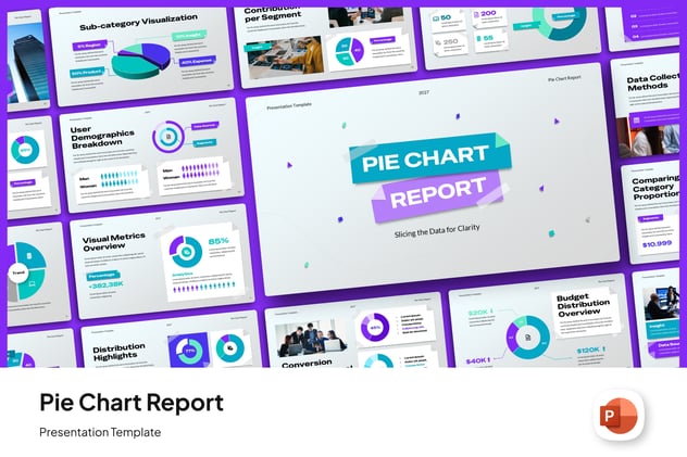 圆形饼形可视化数据图形PPT模板 - 顶尖PPT