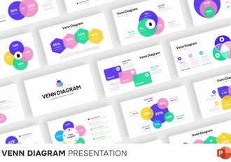 彩色PPT数据可视化维恩图模板 - 顶尖PPT