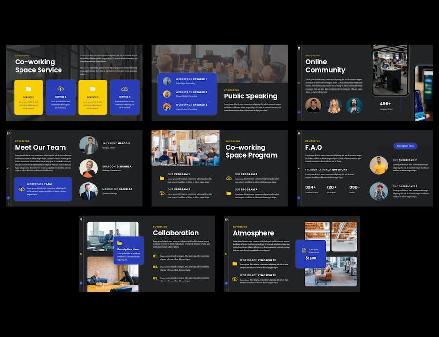 办公行业协同工作空间介绍展示Keynote模板 - 顶尖PPT