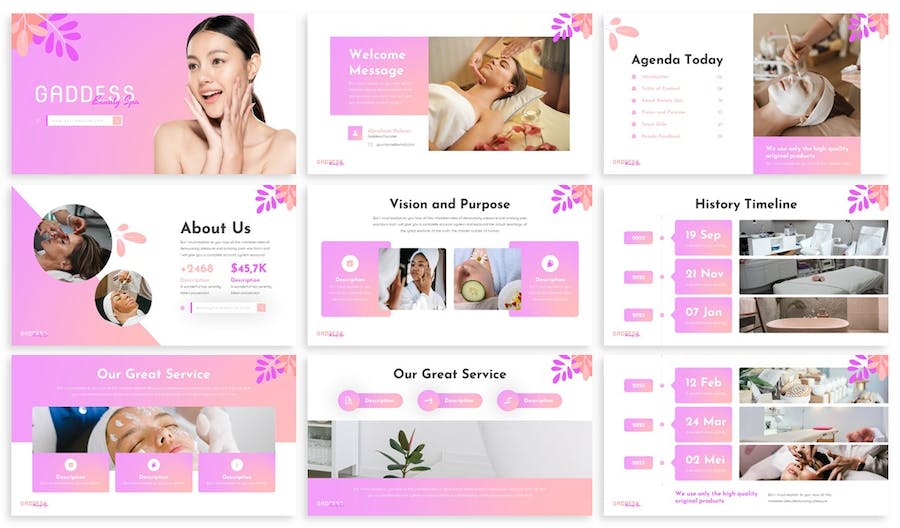 女性美容美白机构PPT模板 - 顶尖PPT