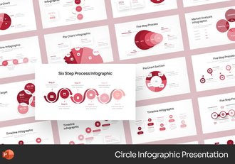 红色圆圈信息图形PPT模板 - 顶尖PPT