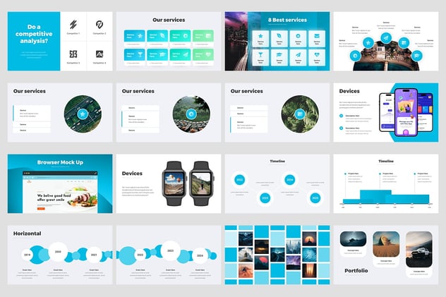 商务图形世界各国地图PPT模板 - 顶尖PPT