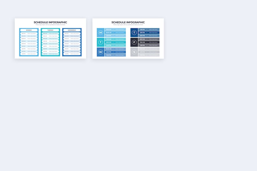 蓝色日程表时间管理信息图Keynote模板 - 顶尖PPT