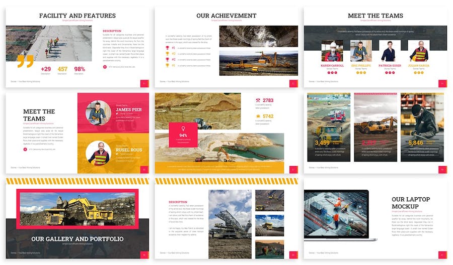 石材矿石开采生产PPT模板 - 顶尖PPT