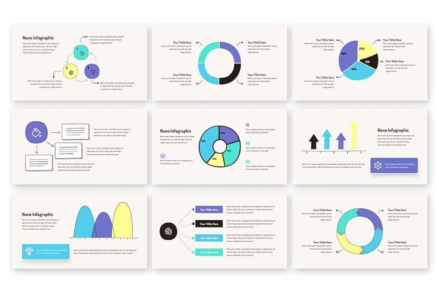 纳米科技信息图形数据展示Keynote模板 - 顶尖PPT