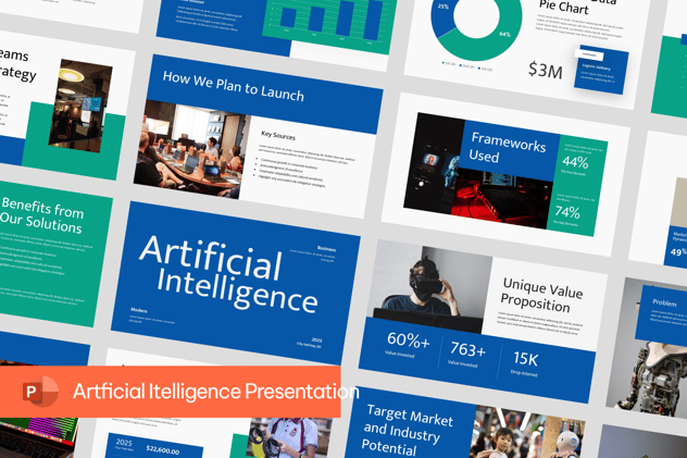 人工智能行业数据分析PPT模板 - 顶尖PPT